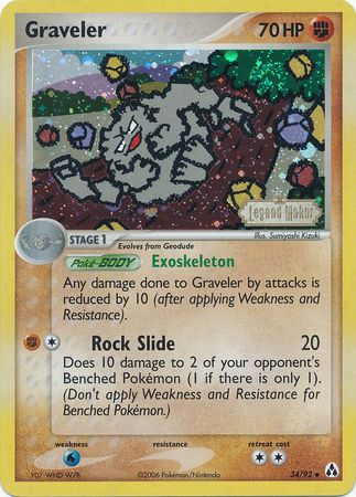 Graveler (34/92) (Stamped) [EX: Legend Maker] | Rock City Comics