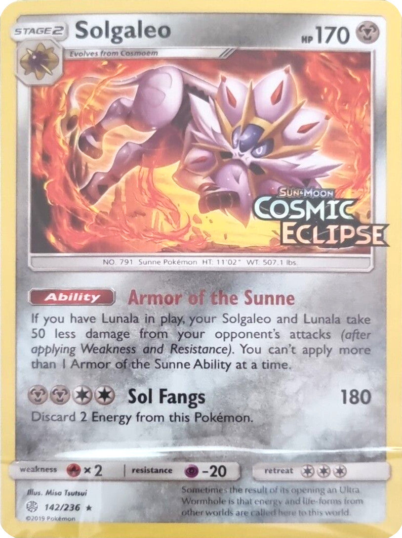 Solgaleo (142/236) (Cosmic Eclipse Stamped) [Sun & Moon: Cosmic Eclipse] | Rock City Comics