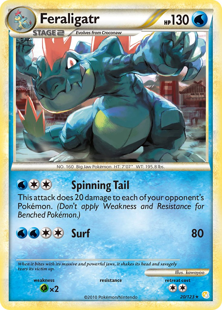 Feraligatr (20/123) (Theme Deck Exclusive) [HeartGold & SoulSilver: Base Set] | Rock City Comics