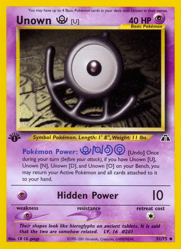 Unown [U] (51/75) [Neo Discovery 1st Edition] | Rock City Comics