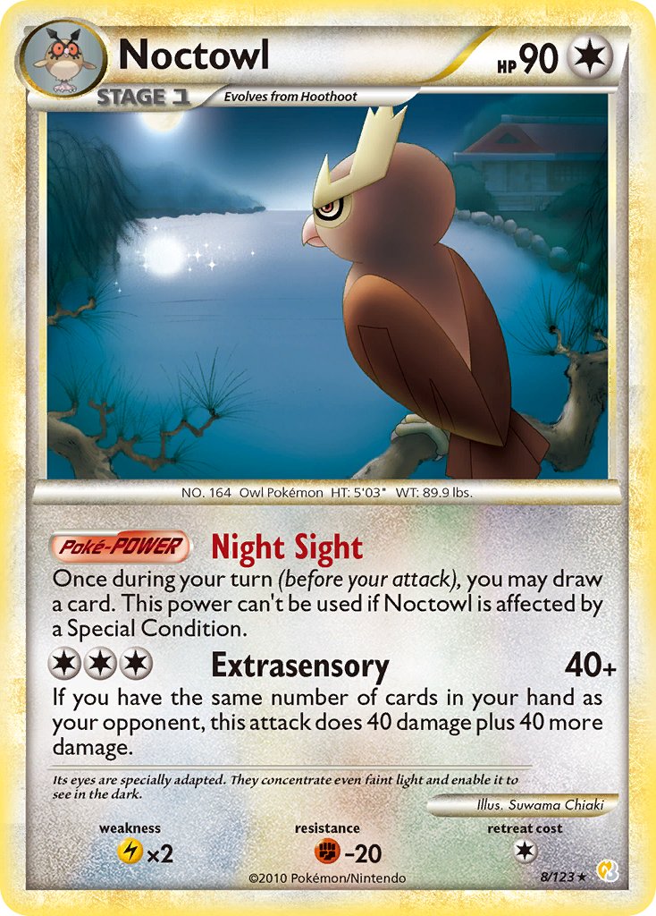 Noctowl (8/123) (Theme Deck Exclusive) [HeartGold & SoulSilver: Base Set] | Rock City Comics