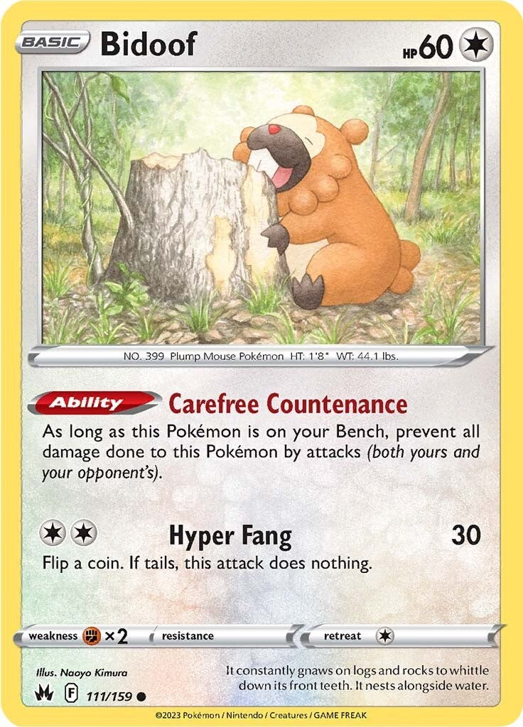 Bidoof (111/159) [Sword & Shield: Crown Zenith] | Rock City Comics