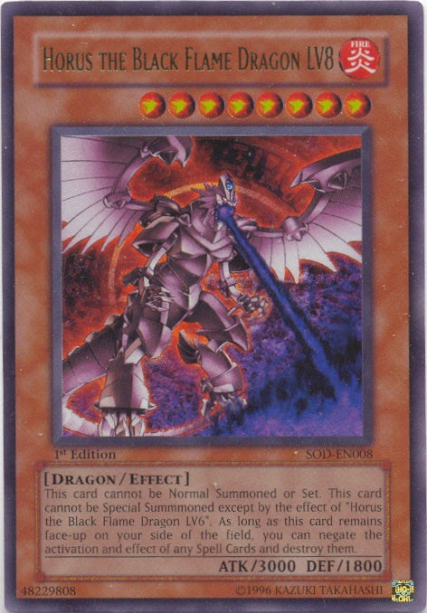 Horus the Black Flame Dragon LV8 [SOD-EN008] Ultra Rare | Rock City Comics