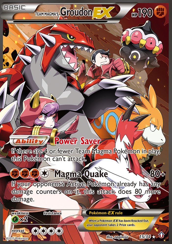 Team Magma's Groudon ex (15/34) [XY: Double Crisis] | Rock City Comics