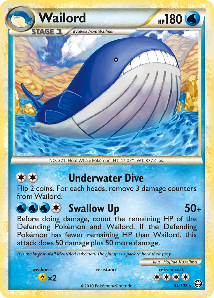 Wailord (31/102) [HeartGold & SoulSilver: Triumphant] | Rock City Comics