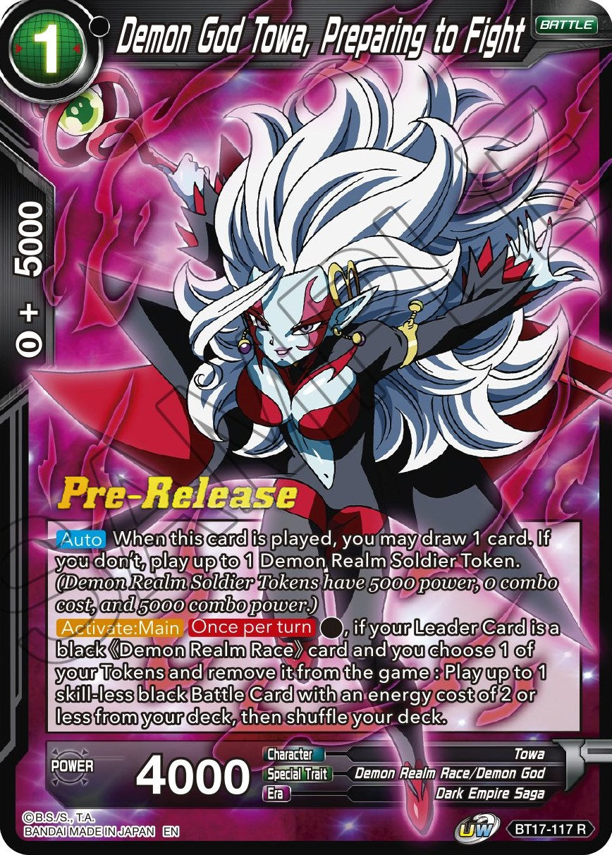 Demon God Towa, Preparing to Fight (BT17-117) [Ultimate Squad Prerelease Promos] | Rock City Comics