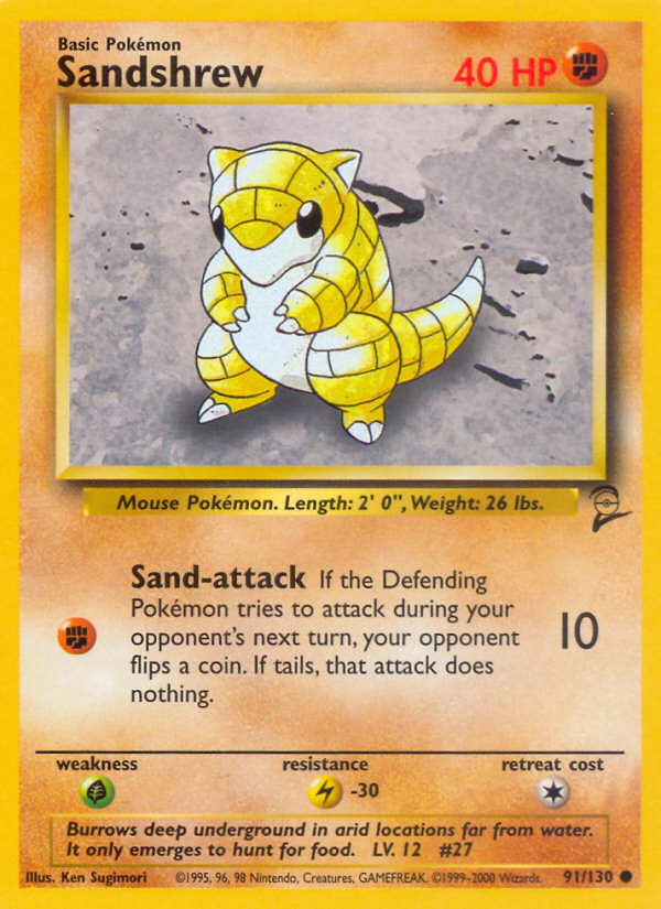 Sandshrew (91/130) [Base Set 2] | Rock City Comics