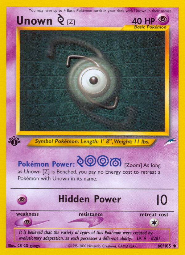 Unown [Z] (60/105) [Neo Destiny 1st Edition] | Rock City Comics