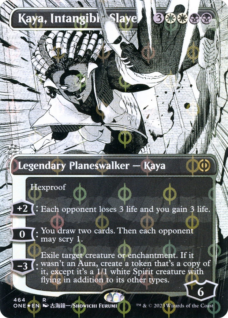 Kaya, Intangible Slayer (Borderless Manga Step-and-Compleat Foil) [Phyrexia: All Will Be One] | Rock City Comics