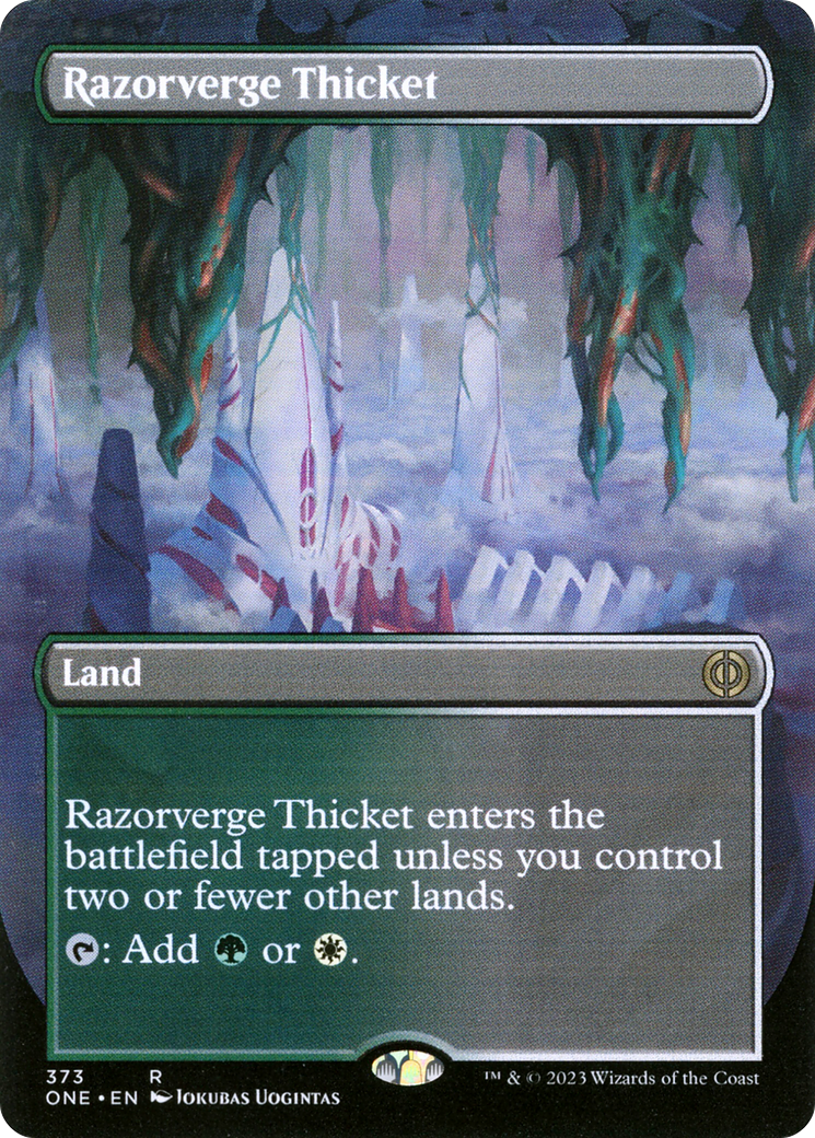 Razorverge Thicket (Borderless Alternate Art) [Phyrexia: All Will Be One] | Rock City Comics