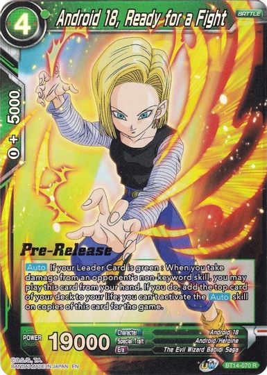Android 18, Ready for a Fight (BT14-070) [Cross Spirits Prerelease Promos] | Rock City Comics