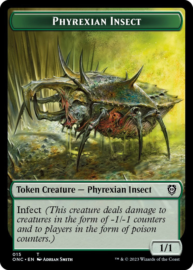 Phyrexian Mite // Phyrexian Insect Double-Sided Token [Phyrexia: All Will Be One Commander Tokens] | Rock City Comics