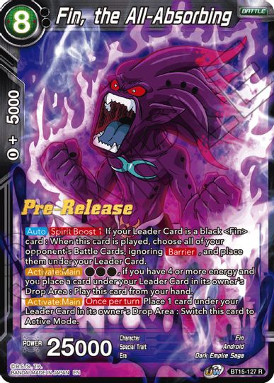 Fin, the All-Absorbing (BT15-127) [Saiyan Showdown Prerelease Promos] | Rock City Comics