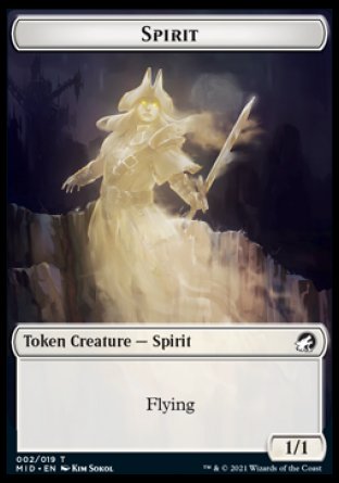 Spirit // Bird Double-sided Token [Innistrad: Midnight Hunt Tokens] | Rock City Comics