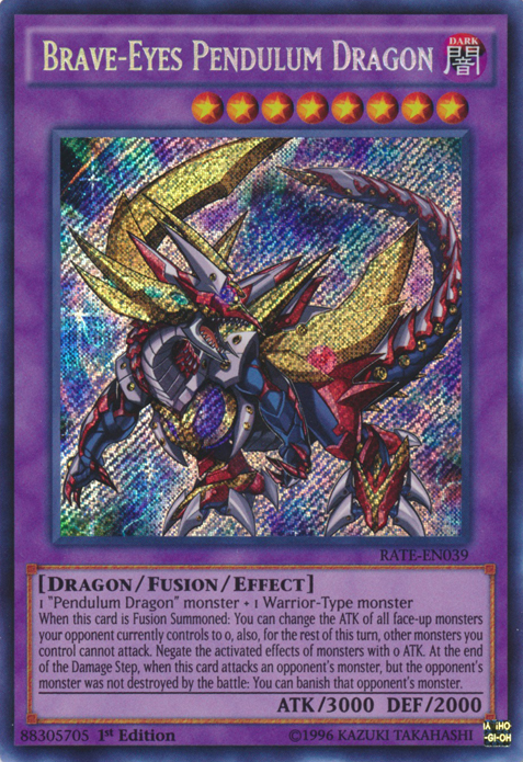 Brave-Eyes Pendulum Dragon [RATE-EN039] Secret Rare | Rock City Comics