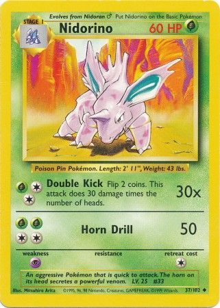 Nidorino (37/102) [Base Set Unlimited] | Rock City Comics