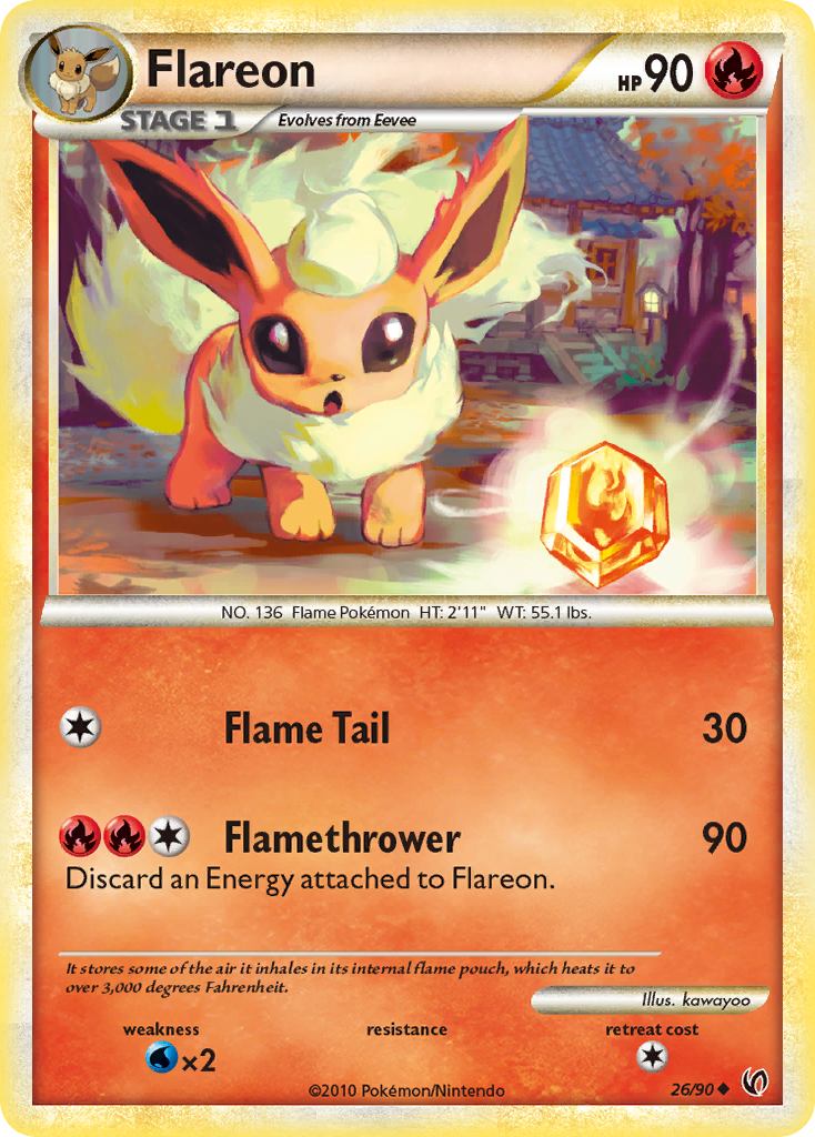 Flareon (26/90) [HeartGold & SoulSilver: Undaunted] | Rock City Comics