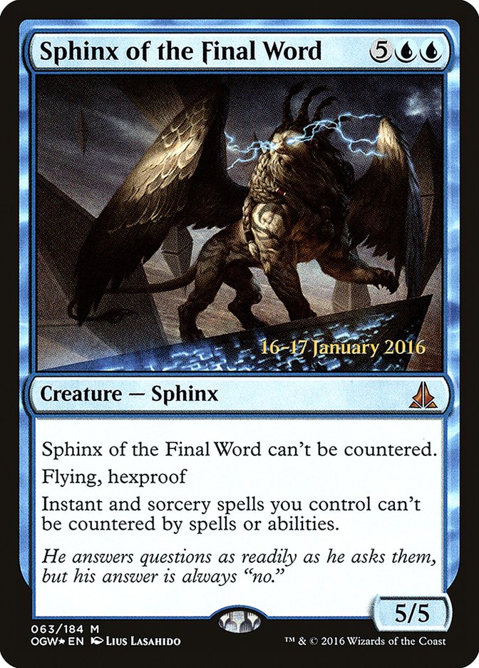 Sphinx of the Final Word [Oath of the Gatewatch Prerelease Promos] | Rock City Comics