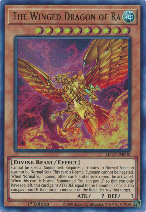 The Winged Dragon of Ra (Alternate Art) [LED7-EN000] Ultra Rare | Rock City Comics