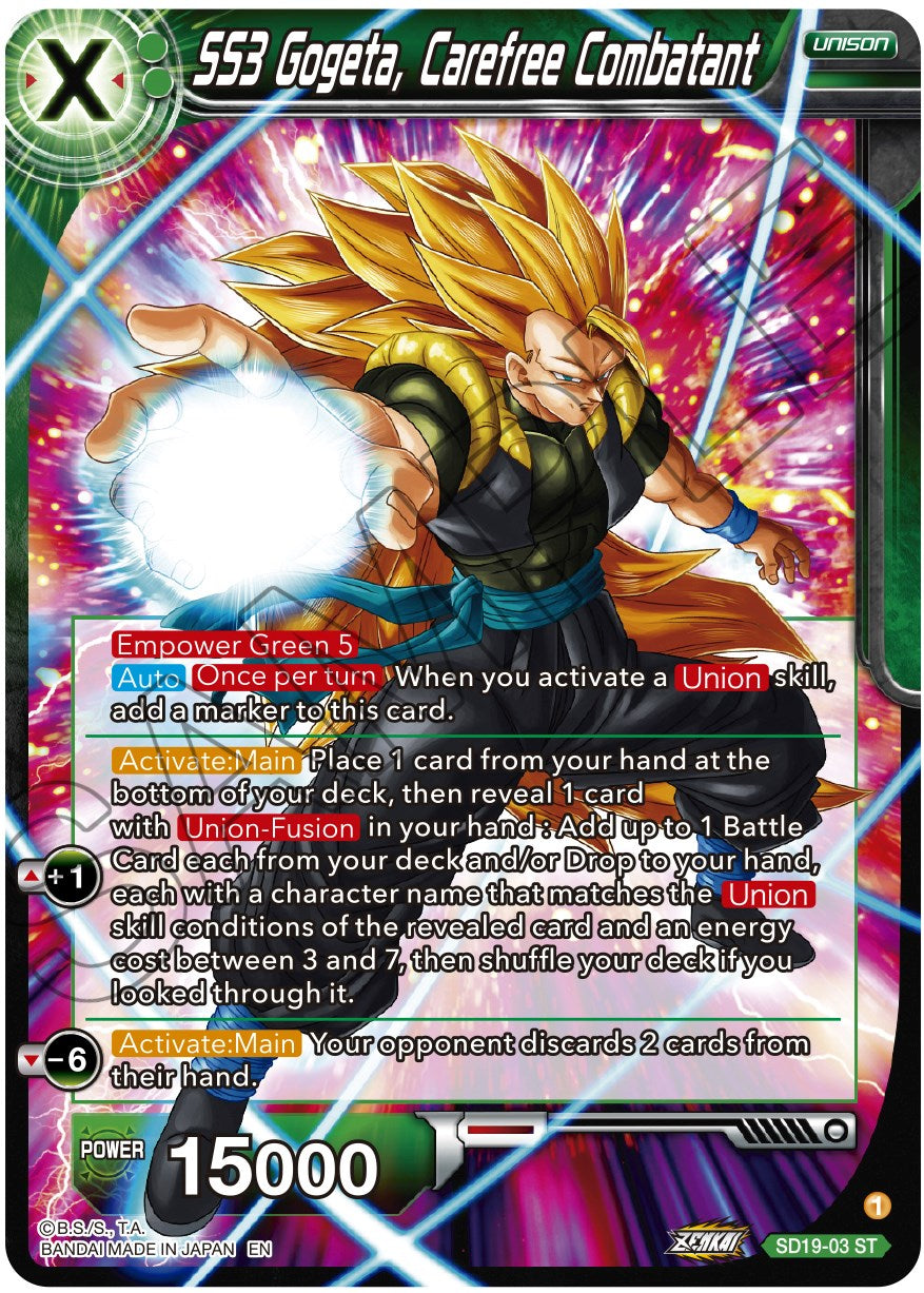 SS3 Gogeta, Carefree Combatant (SD19-03) [Dawn of the Z-Legends] | Rock City Comics