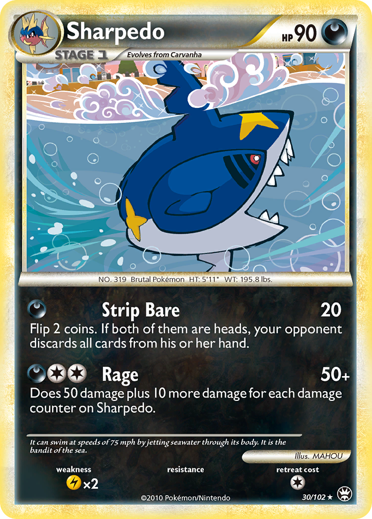 Sharpedo (30/102) [HeartGold & SoulSilver: Triumphant] | Rock City Comics