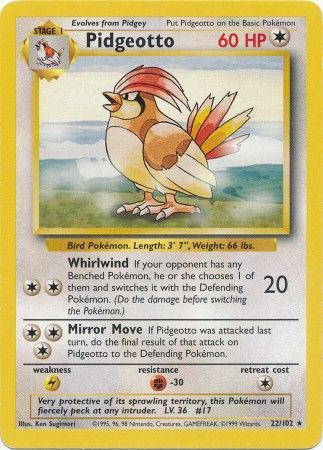 Pidgeotto (22/102) [Base Set Unlimited] | Rock City Comics