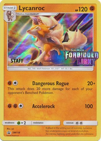 Lycanroc (SM118) (Staff Prerelease Promo) [Sun & Moon: Black Star Promos] | Rock City Comics