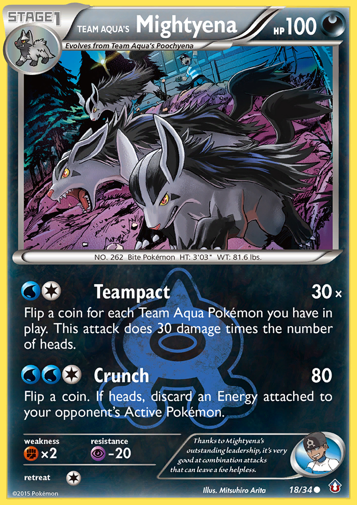 Team Aqua's Mightyena (18/34) [XY: Double Crisis] | Rock City Comics