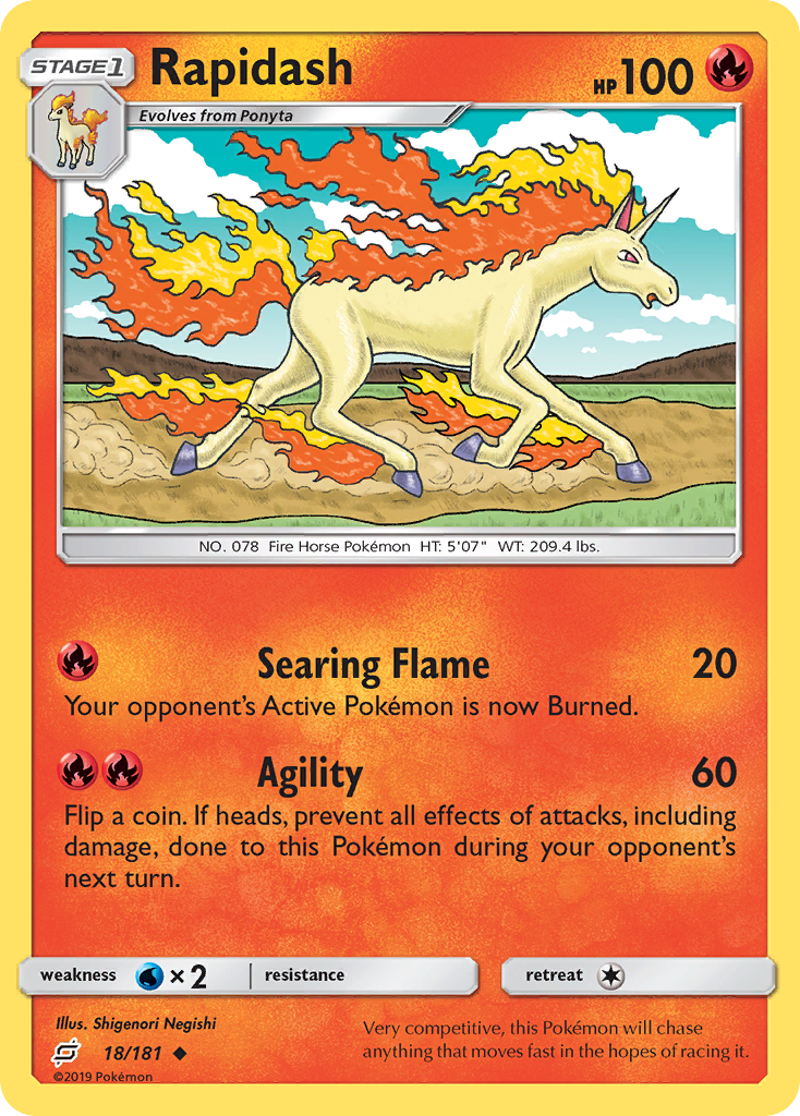 Rapidash (18/181) [Sun & Moon: Team Up] | Rock City Comics