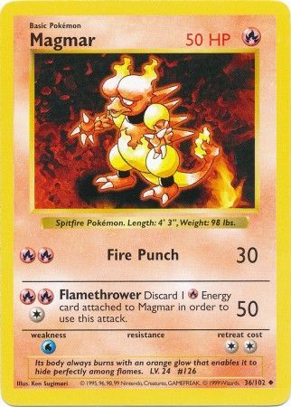 Magmar (36/102) [Base Set Shadowless Unlimited] | Rock City Comics