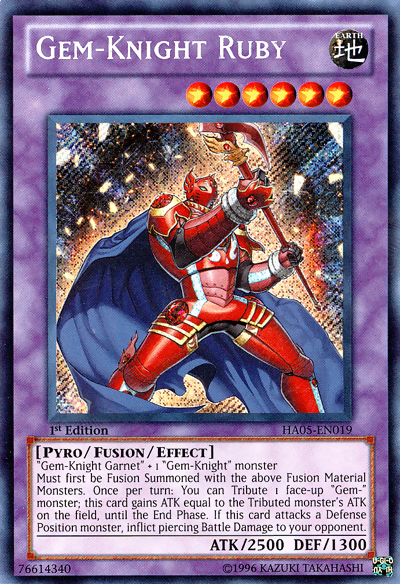 Gem-Knight Ruby [HA05-EN019] Secret Rare | Rock City Comics