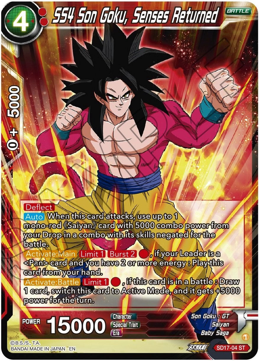 SS4 Son Goku, Senses Returned (SD17-04) [Dawn of the Z-Legends] | Rock City Comics