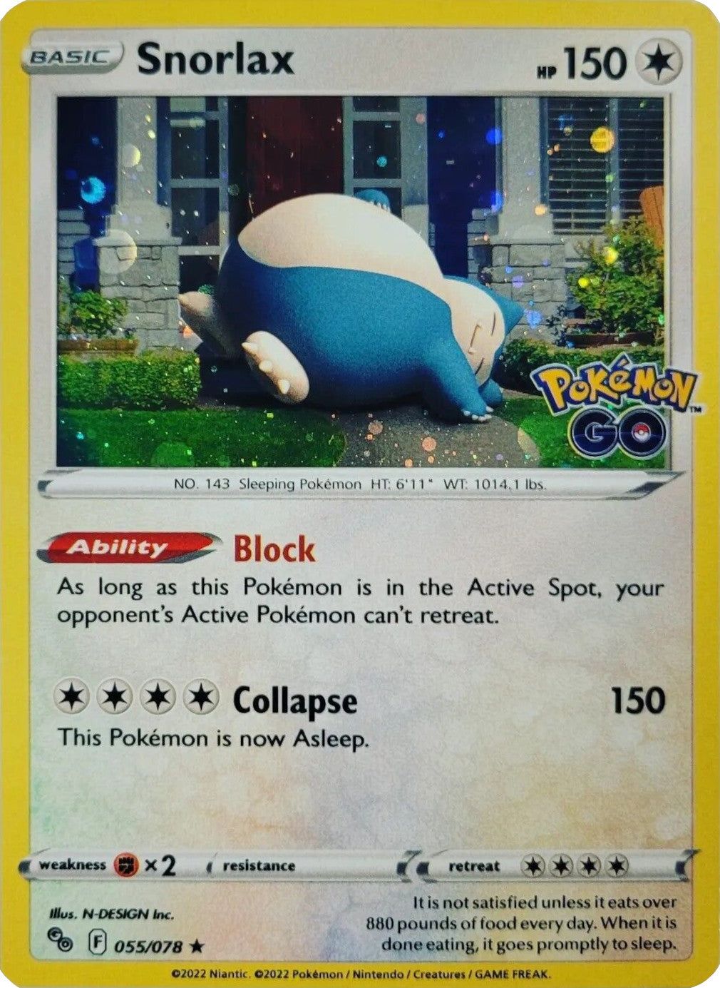 Snorlax (055/078) (Cosmos Holo) [Pokémon GO] | Rock City Comics