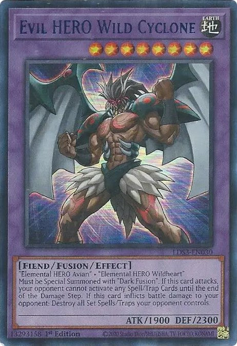 Evil HERO Wild Cyclone (Blue) [LDS3-EN030] Ultra Rare | Rock City Comics