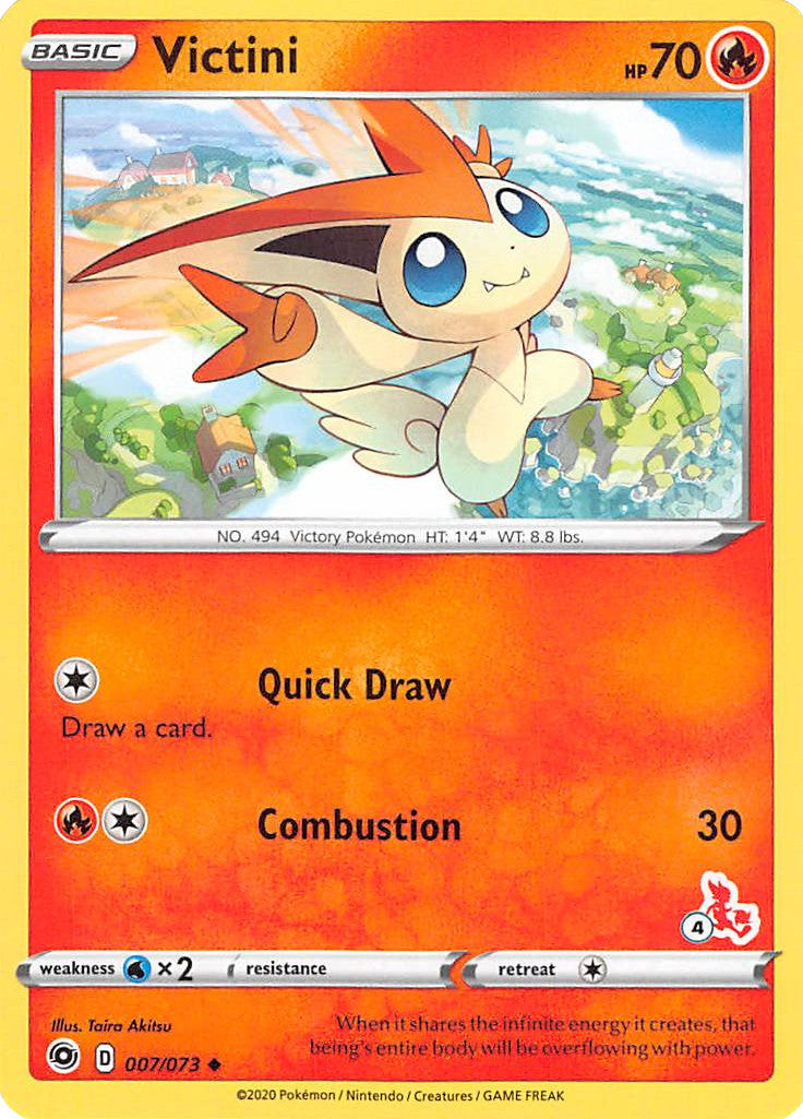 Victini (007/073) (Cinderace Stamp #4) [Battle Academy 2022] | Rock City Comics