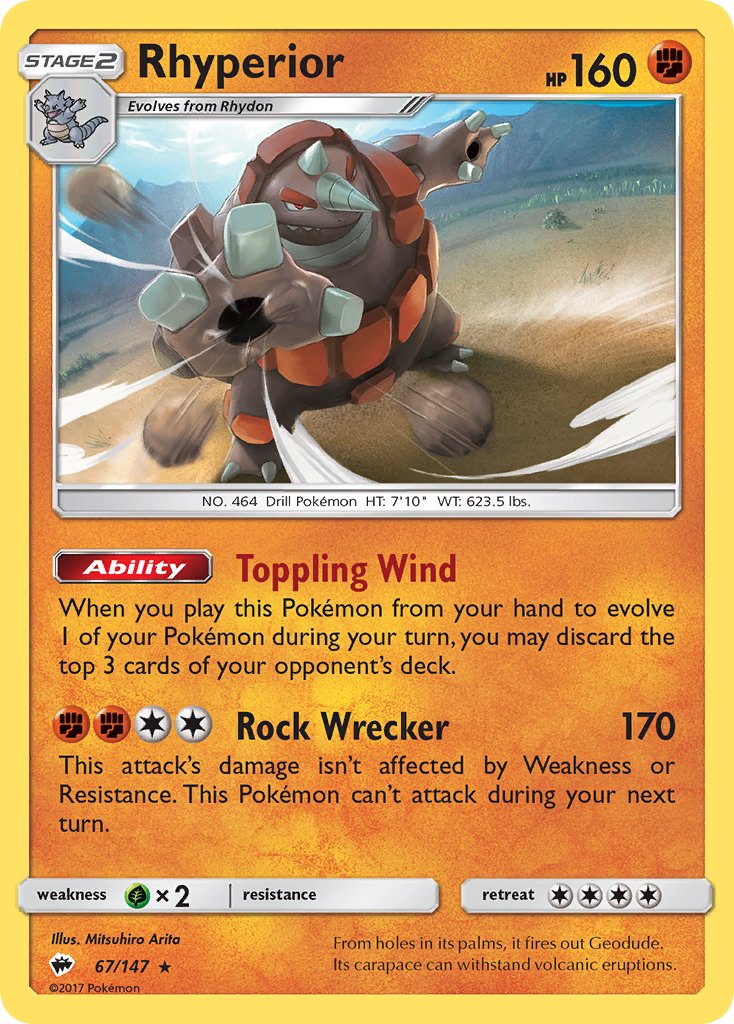 Rhyperior (67/147) (Theme Deck Exclusive) [Sun & Moon: Burning Shadows] | Rock City Comics