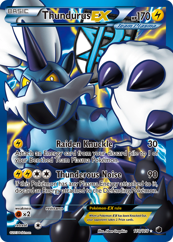 Thundurus EX (110/116) [Black & White: Plasma Freeze] | Rock City Comics