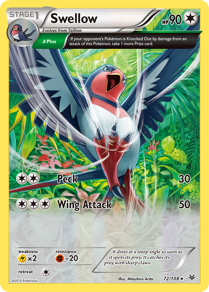 Swellow (72/108) [XY: Roaring Skies] | Rock City Comics