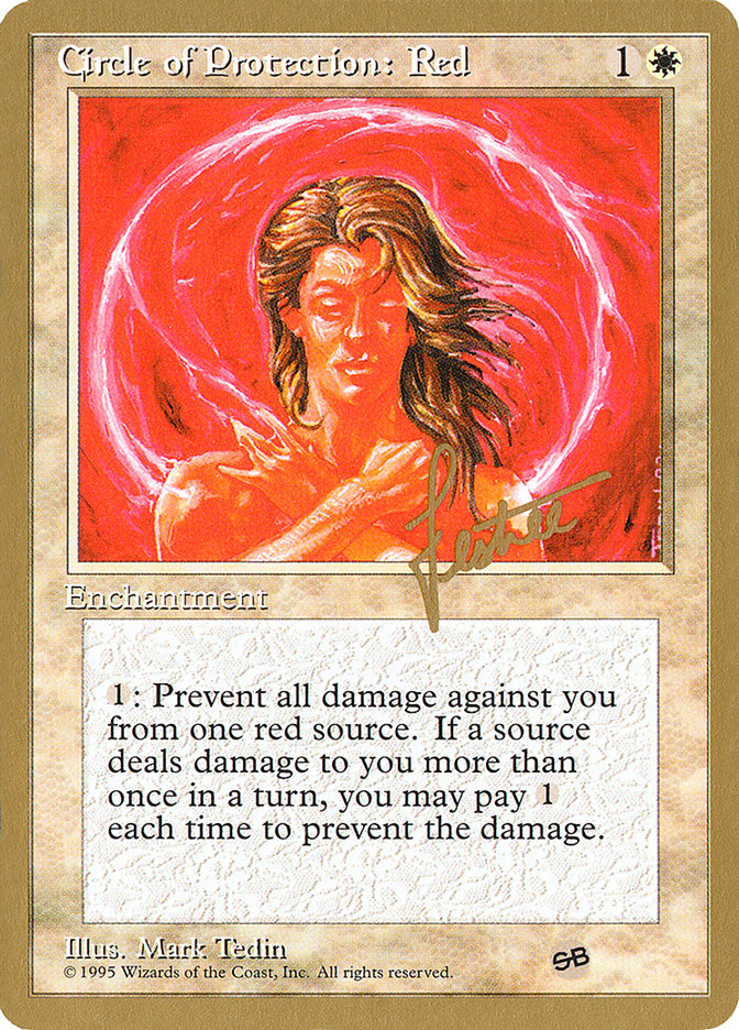 Circle of Protection: Red (Bertrand Lestree) (SB) (4ED) [Pro Tour Collector Set] | Rock City Comics