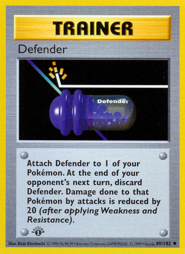 Defender (80/102) (Shadowless) [Base Set 1st Edition] | Rock City Comics