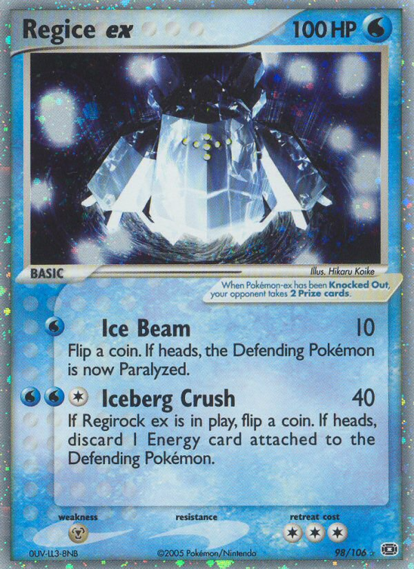 Regice ex (98/106) [EX: Emerald] | Rock City Comics