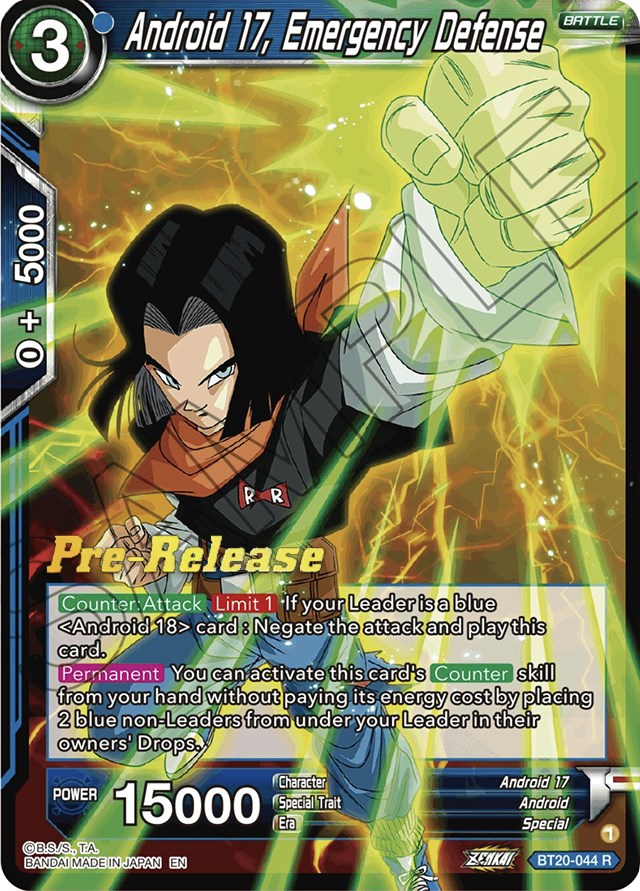 Android 17, Emergency Defense (BT20-044) [Power Absorbed Prerelease Promos] | Rock City Comics