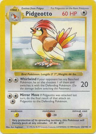 Pidgeotto (22/102) [Base Set Shadowless Unlimited] | Rock City Comics