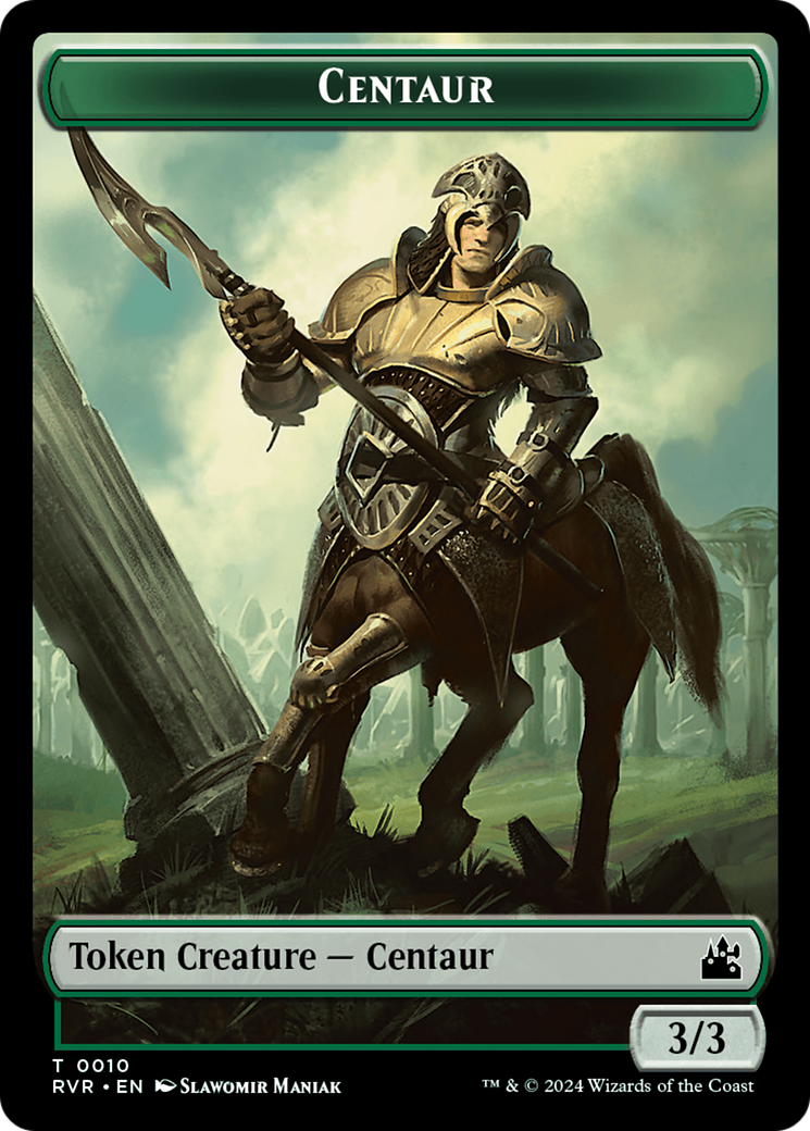 Elf Knight // Centaur Double-Sided Token [Ravnica Remastered Tokens] | Rock City Comics