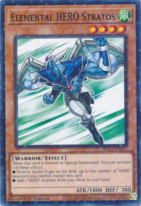 Elemental HERO Stratos (Duel Terminal) [HAC1-EN015] Common | Rock City Comics