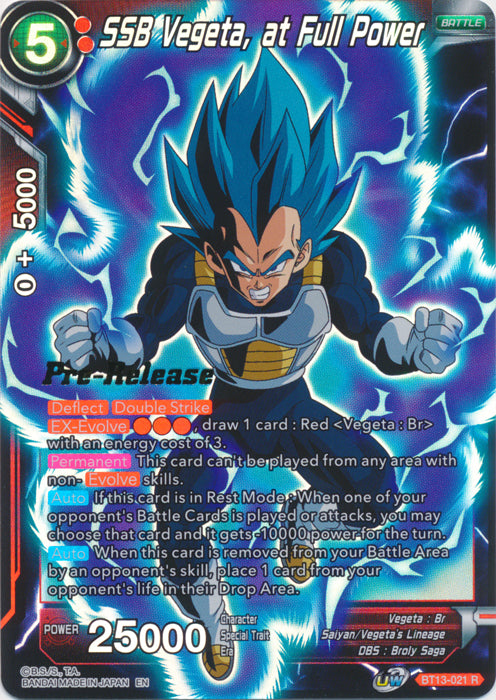 SSB Vegeta, at Full Power (BT13-021) [Supreme Rivalry Prerelease Promos] | Rock City Comics