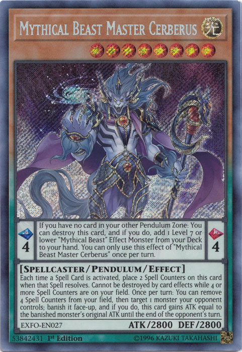Mythical Beast Master Cerberus [EXFO-EN027] Secret Rare | Rock City Comics