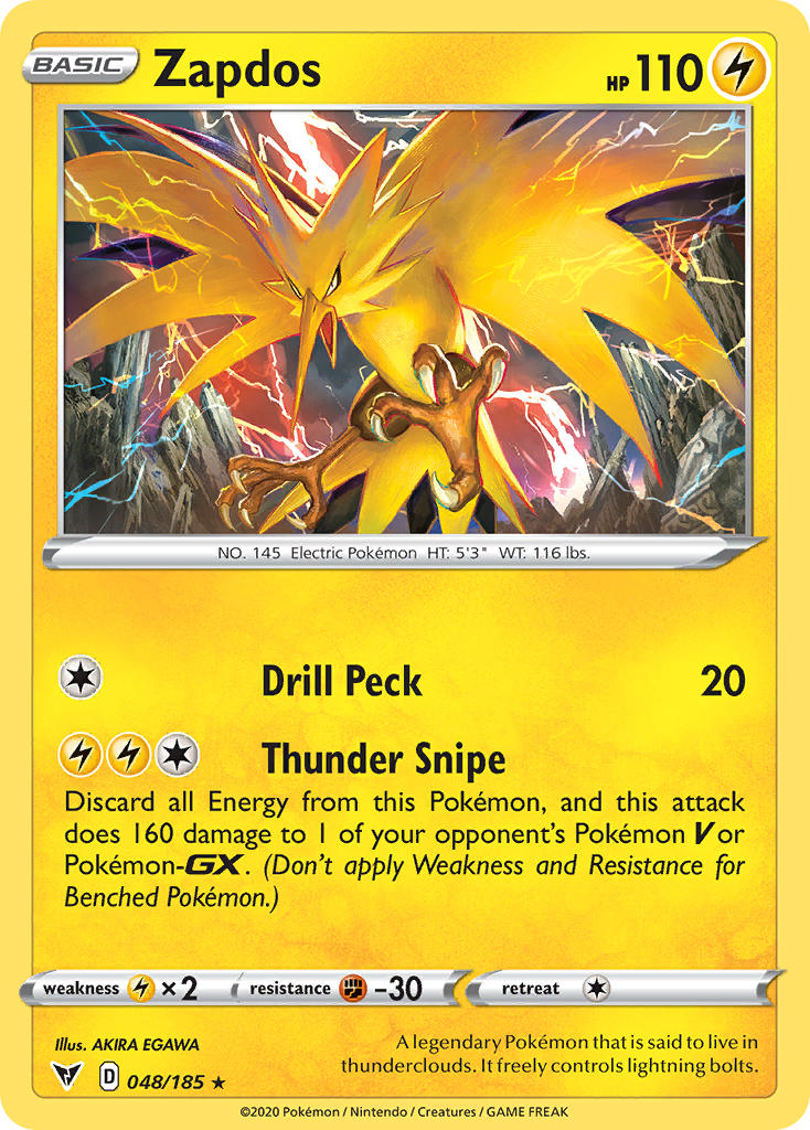 Zapdos (048/185) [Sword & Shield: Vivid Voltage] | Rock City Comics