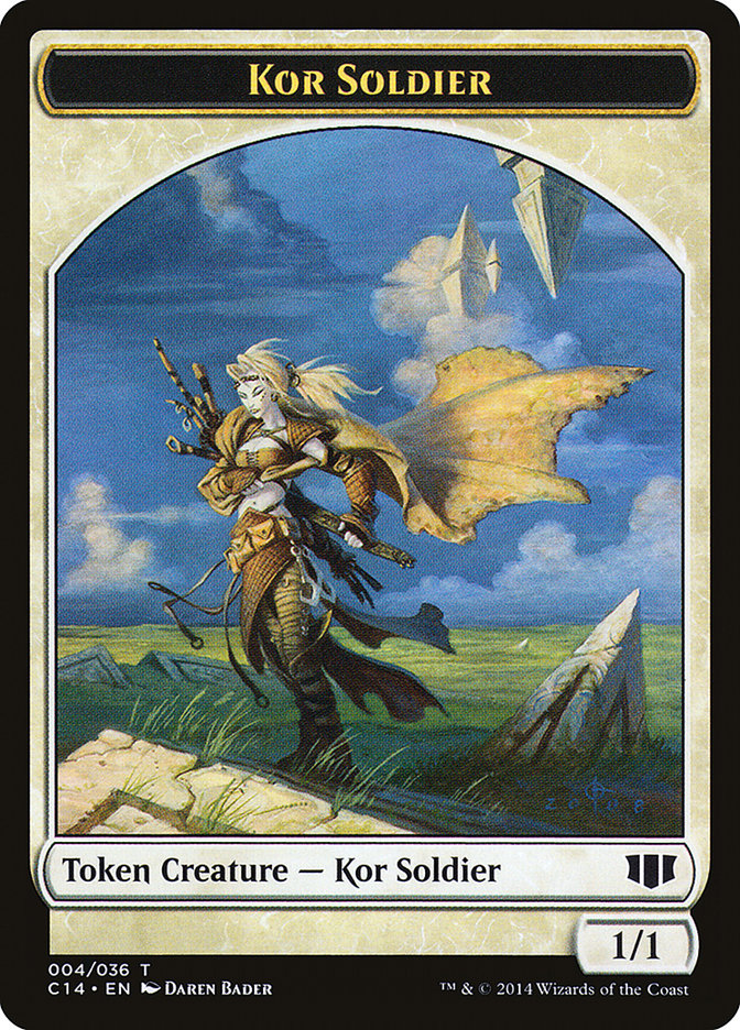 Kor Soldier // Pegasus Double-sided Token [Commander 2014 Tokens] | Rock City Comics