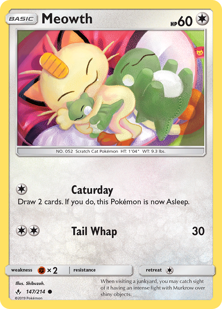 Meowth (147/214) [Sun & Moon: Unbroken Bonds] | Rock City Comics